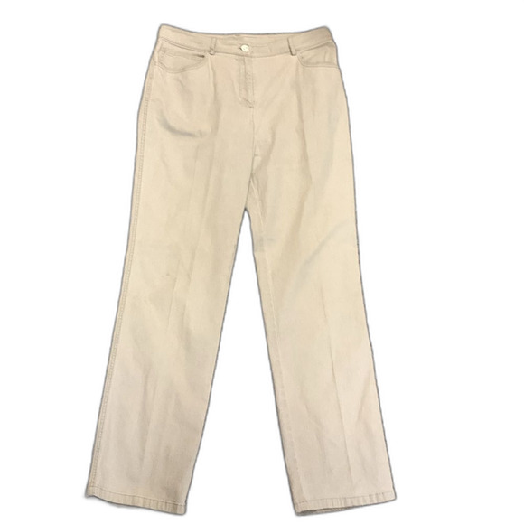 St John Sport Tan High Rise Straight Leg 5 Pocket Jean Style Pants Size 10 - Picture 2 of 12